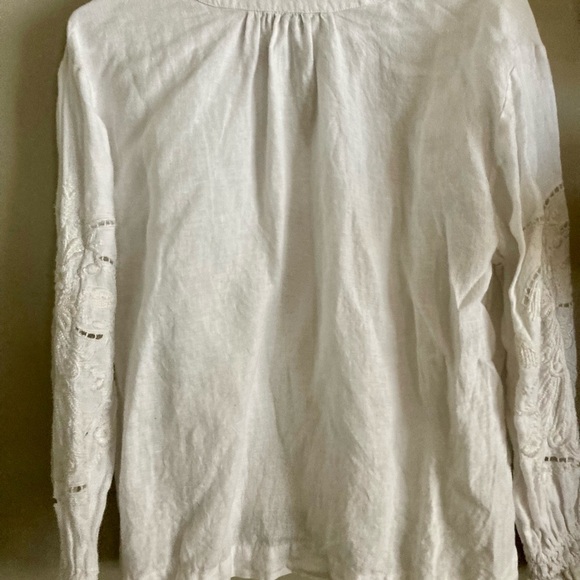 FRYE Poet linen tunic top with embroidered sleeves - Picture 7 of 7